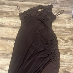 Elegant Brown Women's Dress